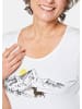 GOLDNER Trageangenehmes Shirt mit Frontprint in weiß