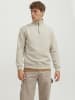 Jack & Jones Sweatshirt mit halbem Reißverschluss in Moonbeam