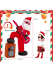 COSTWAY Aufblasbarer Weihnachtsmann mit Gitarre & Musik in Bunt