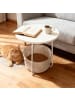 relaxdays Beistelltisch in Weiß/ Beige - (H)50 x Ø 45 cm