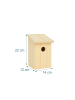 relaxdays 4 x Nistkasten in Natur - (B)12 x (H)22 x (T)14 cm