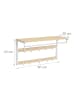 relaxdays Wandgarderobe in Natur/ Weiß- (B)80 x (H)42 x (T)30 cm