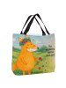 Mr. & Mrs. Panda Shopper Fuchs Blumen Design mit Spruch in Weiß