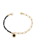 faina Women Cable Chain Link Bracelet in Gold Black