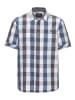 Man's World Kurzarmhemd in blau-weiss-grau