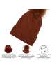 styleBREAKER Strick Bommelmütze in Cognac