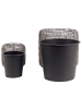 Beliani 2er-Set Outdoor Blumentopf BRODIEA in Braun