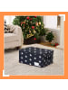 relaxdays Weihnachtskugel-Aufbewahrungsbox "Sterne" in Grau - (B)42,5 x (H)26,5 x (T)26 cm