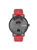 Simplify Die 7000 Lederarmbanduhr in Black/Red