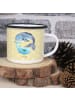 Mr. & Mrs. Panda XL Emaille Tasse Walfisch Thunfisch ohne Spruch in Gelb Pastell