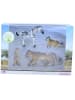 bullyland Animal World Zebra Erdmännchen Löwin kleiner Löwe Tierfiguren in mehrfarbig