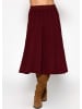 SASSYCLASSY Plissierter Strick-Midirock in Burgundy