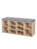 VASAGLE Schuhbank Custos in Eichenfarben-Grau - (B)104 x (H)48 x (T)30 cm