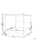 Beliani Himmelbett DANNEMOIS in Weiß/Schwarz - (W) 150 x (H) 180 x (L) 211 cm