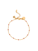 faina Women Chain Link Bracelet in Rose Gold Red