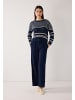 More & More leichter Ajour-Pullover,Streifenmix in structure stripe
