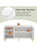 ABRIHOME 3-türig griffloses Sideboard für Esszimmer, Wohnzimmer, Küche in Weiß
