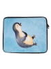 Mr. & Mrs. Panda Notebook Tasche Pinguin Lachen ohne Spruch in Eisblau