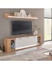 Furn.Design TV-Lowboard weiß matt, Evoke Eiche, TV Unterteil Komforthöhe XL-Board