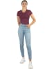 Janice 2 x Figurbetontes T-Shirt mit V-Ausschnitt Siena in Burgund