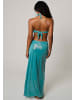 Moda Minx Maxirock Starfish Long Side Slit Skirt in Blue Shimmer