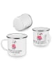 Mr. & Mrs. Panda Emaille Becher Beste Brautjungfern mit Spruch in Transparent