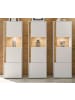 Furn.Design Vitrinen-Set 3-teilig weiß, Eiche Wotan 190, Schrank-Set mit viel Stauraum