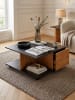 KADIMA DESIGN Design Couchtisch 70x70 Anthrazit/Sandeiche, Wohnzimmertisch in Braun-Schwarz