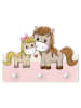 WALLART Kindergarderobe Holz - Pferd Pony in Rosa