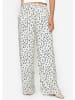 SASSYCLASSY Hose mit weitem Bein und floralem Print in Offwhite