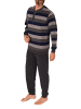 NORMANN Langarm Schlafanzug Frottee Stretch Pyjama Bündchen - 86808 in blau