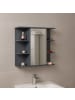 relaxdays Spiegelschrank in Blaugrau - (B)62 x (H)64 x (T)21 cm