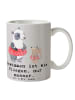 Mr. & Mrs. Panda Tasse Schwimmen wie Fliegen mit Spruch in Grau Pastell