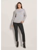 MADELEINE Langarm Stehkragen-Pullover in steingrau / silberfarben / melange