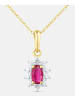 Diamant L'éternel Kette mit Anhänger, mit Rubin, 375 Gelbgold