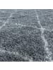 KADIMA DESIGN Teppich Hochflor Shaggy Geometrisch Polypropylen Wohnzimmer in Grau