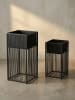 KADIMA DESIGN Blumentopf Pflanzenkübel | Metall, 2er Set, Schwarz, Indoor