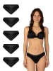 Elsie 5er Pack Tanga in Schwarz