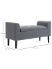 HOMCOM Sitzbank in Hellgrau & Schwarz 116L x 44B x 58H cm