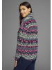 Polarino Fleecepullover in Fuchsia-navy