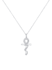 KUZZOI Halskette 925 Sterling Silber Kreuz, Schlange in Silber