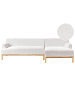 Beliani Ecksofa SOSJO in Weiß/Braun - (W) 251 x (H) 74 x (L) 132 cm linksseitig