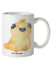 Mr. & Mrs. Panda Große Teetasse Mops Krone ohne Spruch in Weiß