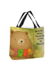 Mr. & Mrs. Panda Shopper Bär Gefühl Design mit Spruch in Weiß
