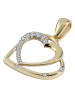 Adeliás Damen Anhänger – Herz Herzanhänger aus 375 Gold mit Zirkonia in gold