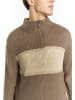 MO Herren Grobstrickpullover in Oliv Mehrfarbig
