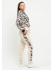 Tom Barron Freizeitanzug Damen Freizeit Trainingsanzug mit Zebramuster in ecru