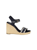 Tommy Hilfiger Blau Leder Damen Keilabsatz Sandale