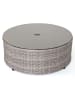 MCW Poly-Rattan Garnitur rund E17, Grau, Polster dunkelgrau, Kissen beige