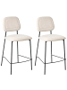Beliani 2er-Set Barhocker DUETTE in Beige/Schwarz